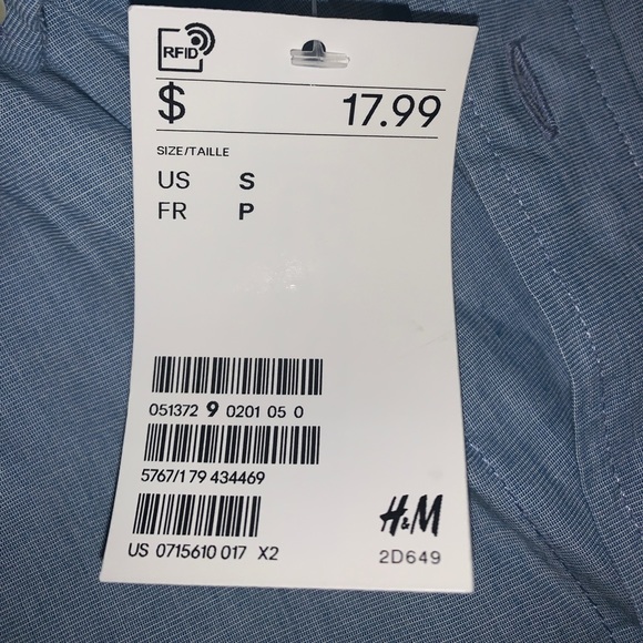 NWT! H&M Button-Up Pocket Collared Tee - Picture 4 of 5